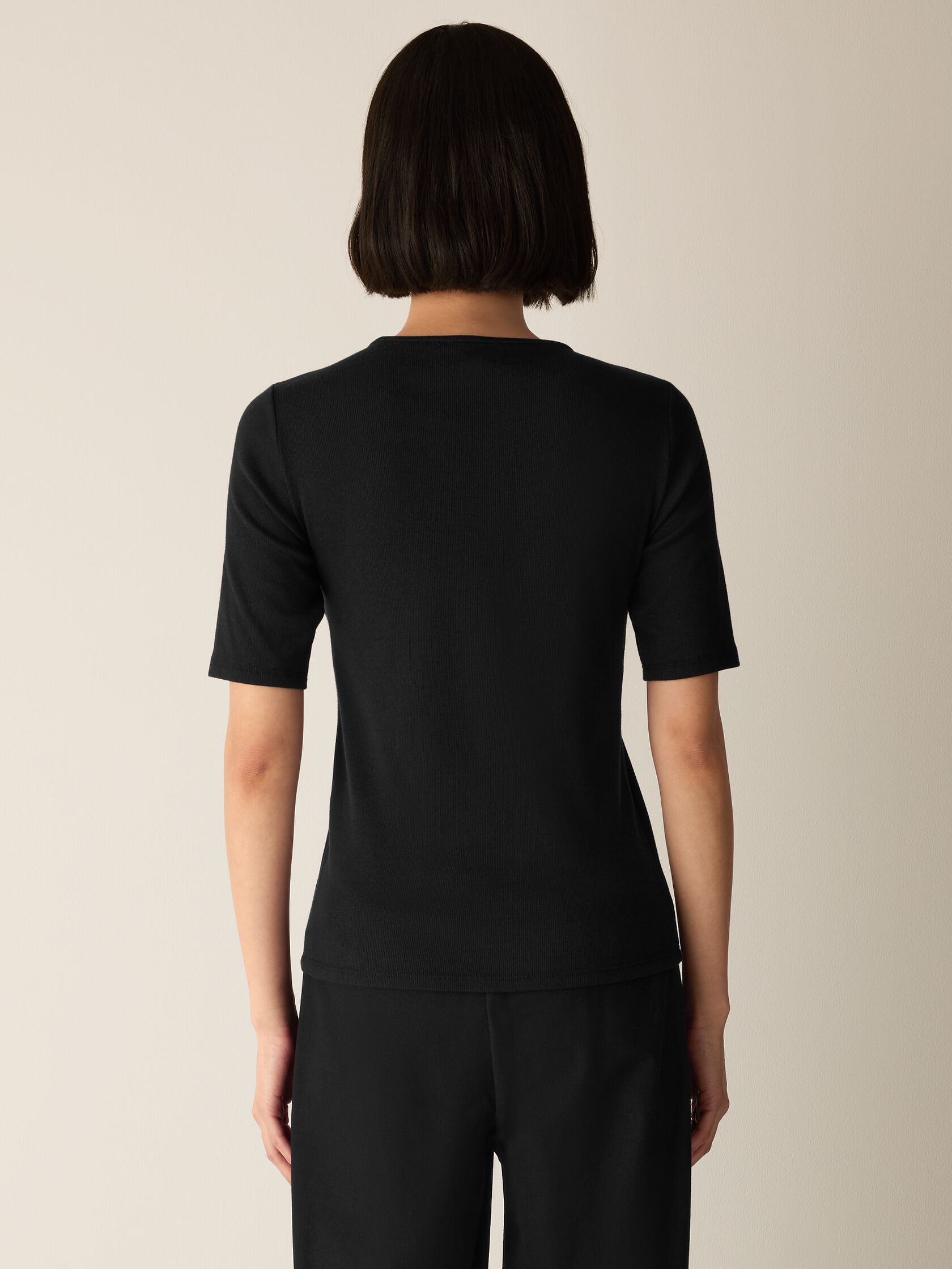 Organic Cotton Stretch Rib Crew Neck Tee