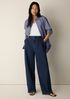 Cotton Stretch Denim Roomy Wide Trouser