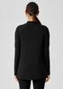 Stretch Jersey Knit Mock Neck Top