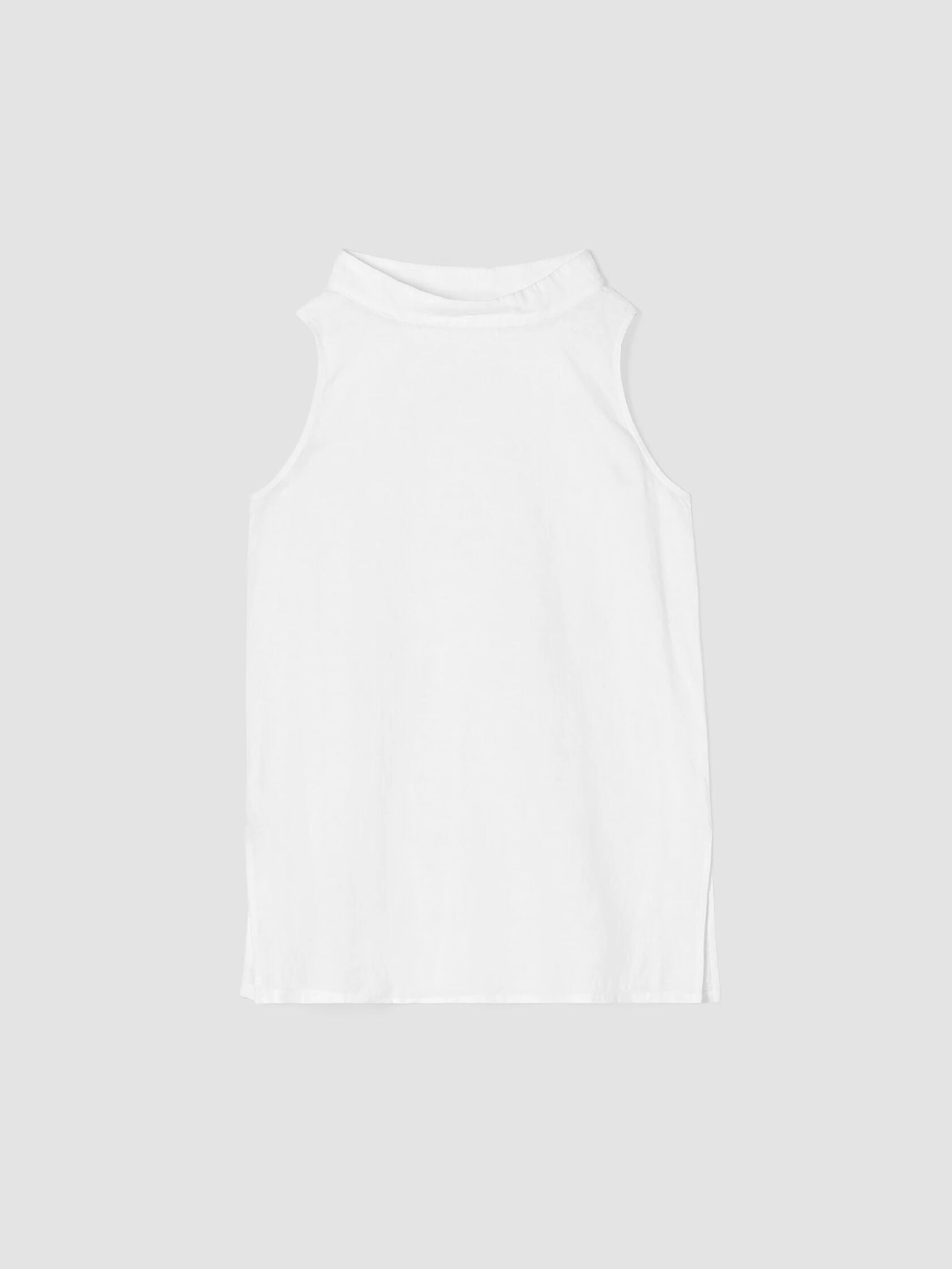 Handkerchief Linen Mock Neck Top