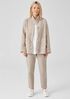 Cotton Hemp Stretch Stand Collar Jacket
