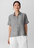 Puckered Organic Linen Short-Sleeve Shirt