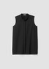 Washed Organic Cotton Poplin Band Collar Shirt