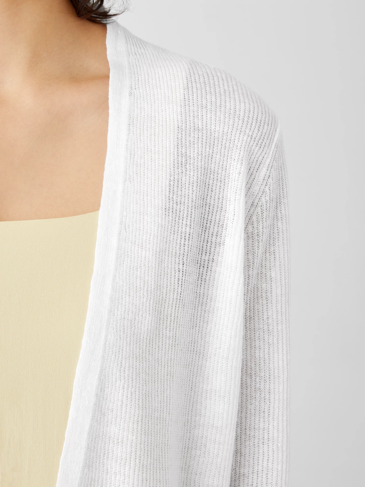 Organic Linen Cotton Tuck Cropped Cardigan