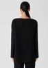 Accordion Silk Jacquard Bateau Neck Long Top