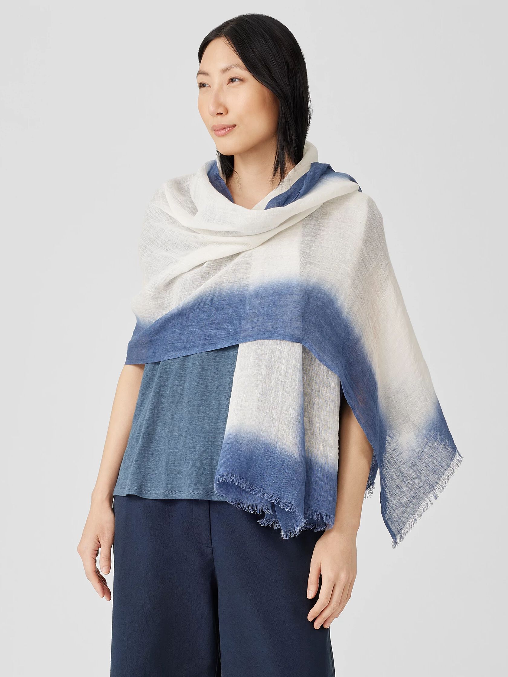 Hand-Dyed Linen Scarf