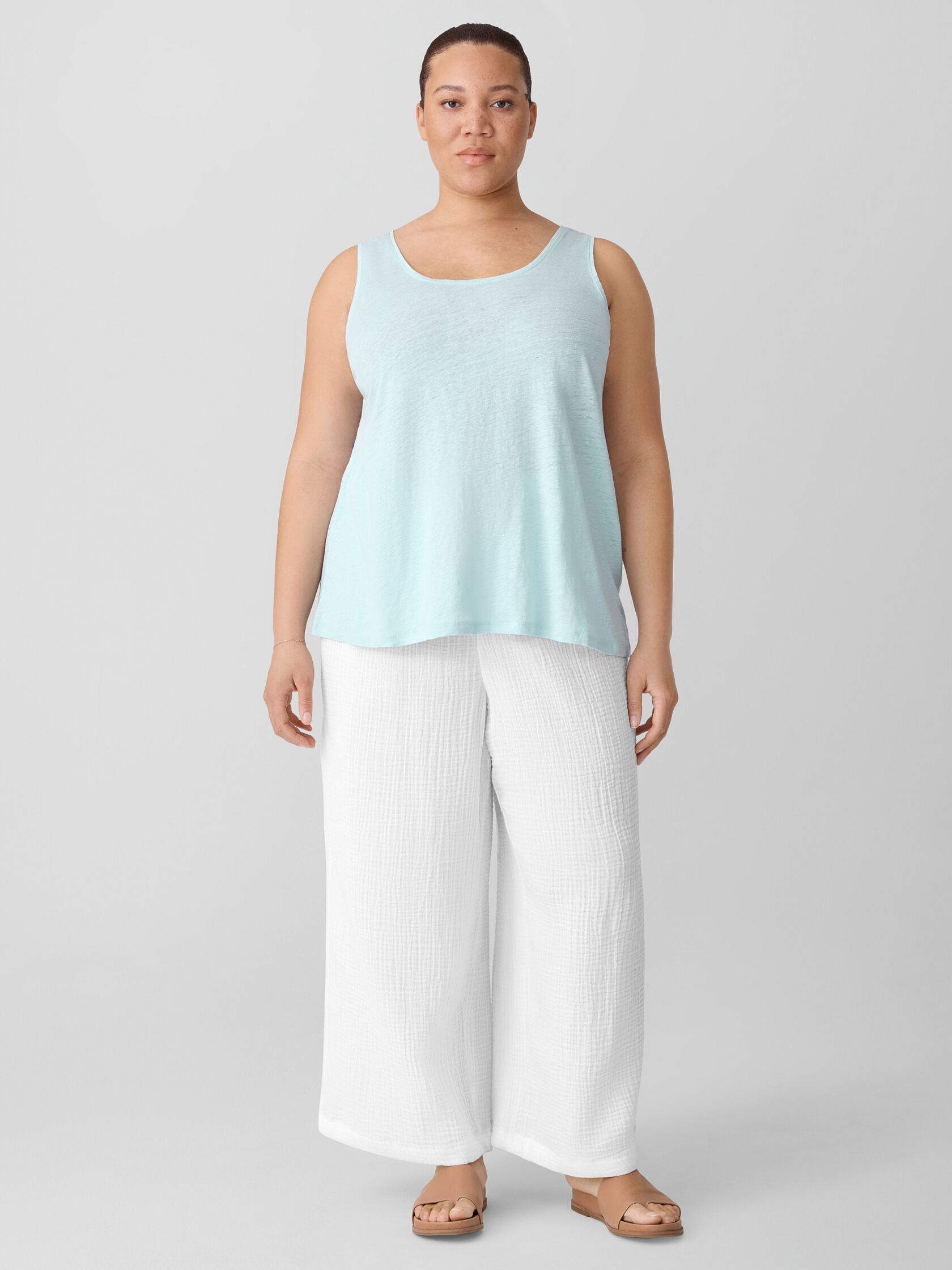Organic Linen Jersey Scoop Neck Tank
