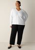 Cross Hatch Stretch Jersey Button-Front Top