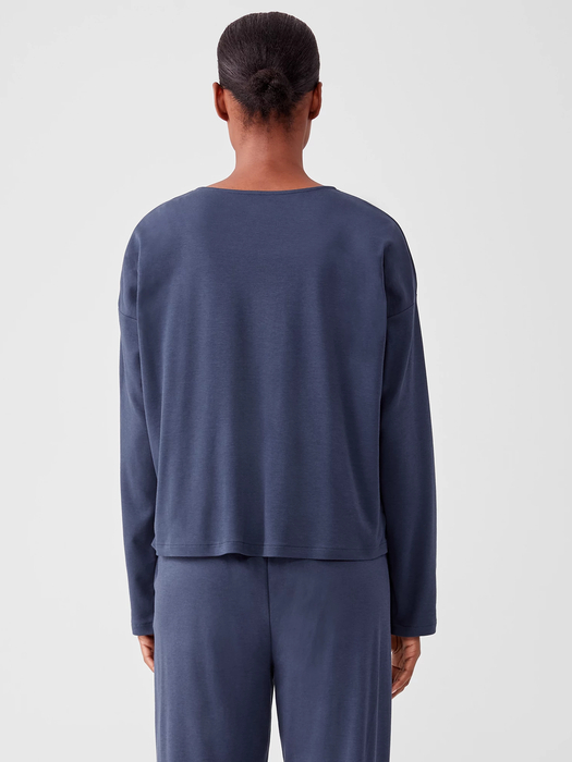 Cozy Organic Cotton Interlock Box-Top | EILEEN FISHER