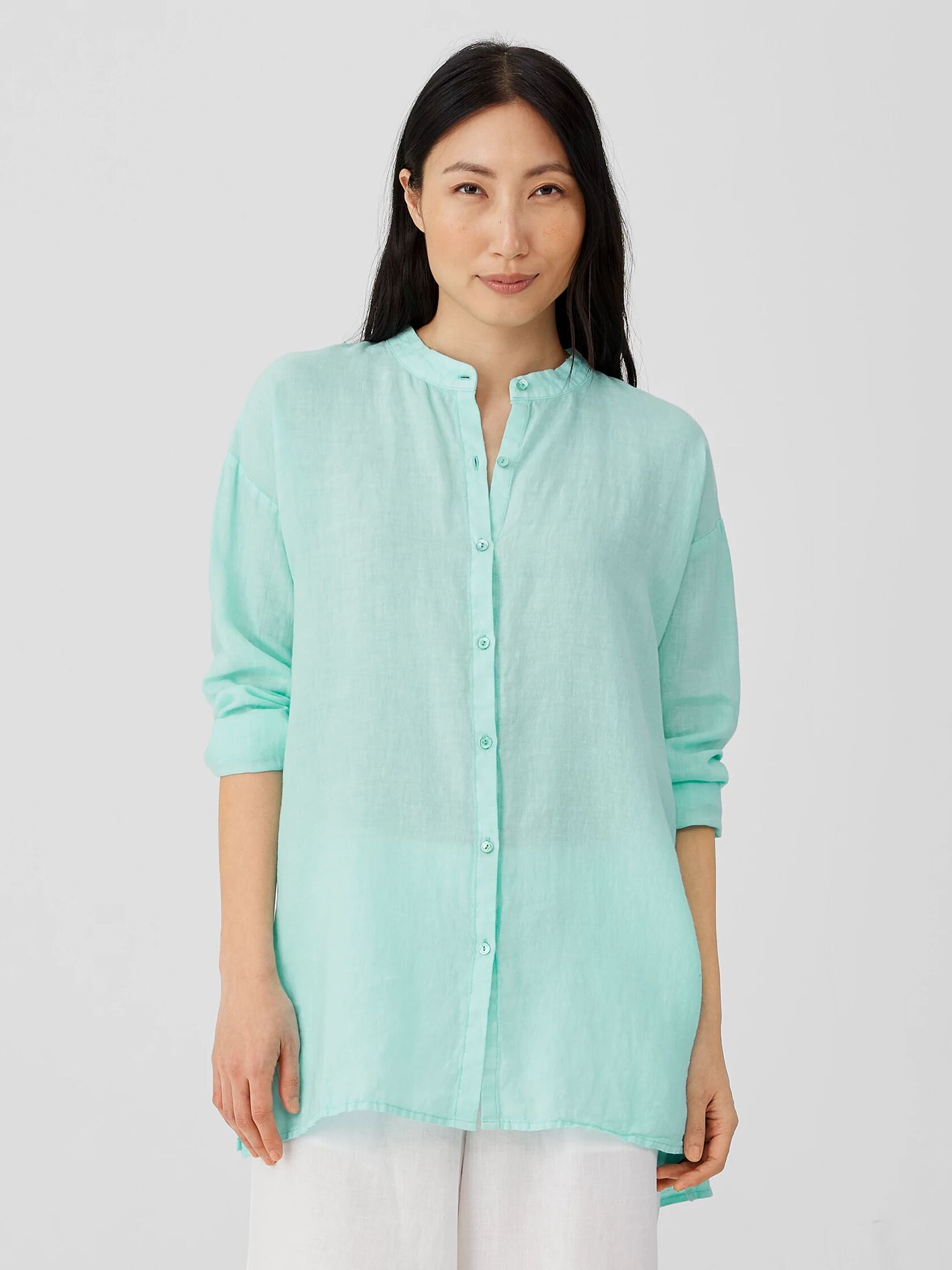 Garment-Dyed Organic Handkerchief Linen Shirt