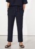Puckered Organic Linen Tapered Ankle Pant