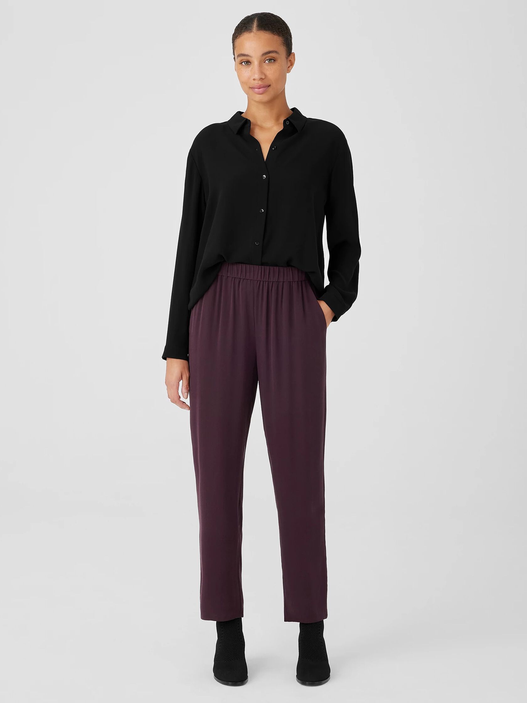 Silk Georgette Crepe Tapered Pant