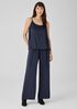 Silk Double Crepe Wide-Leg Pant