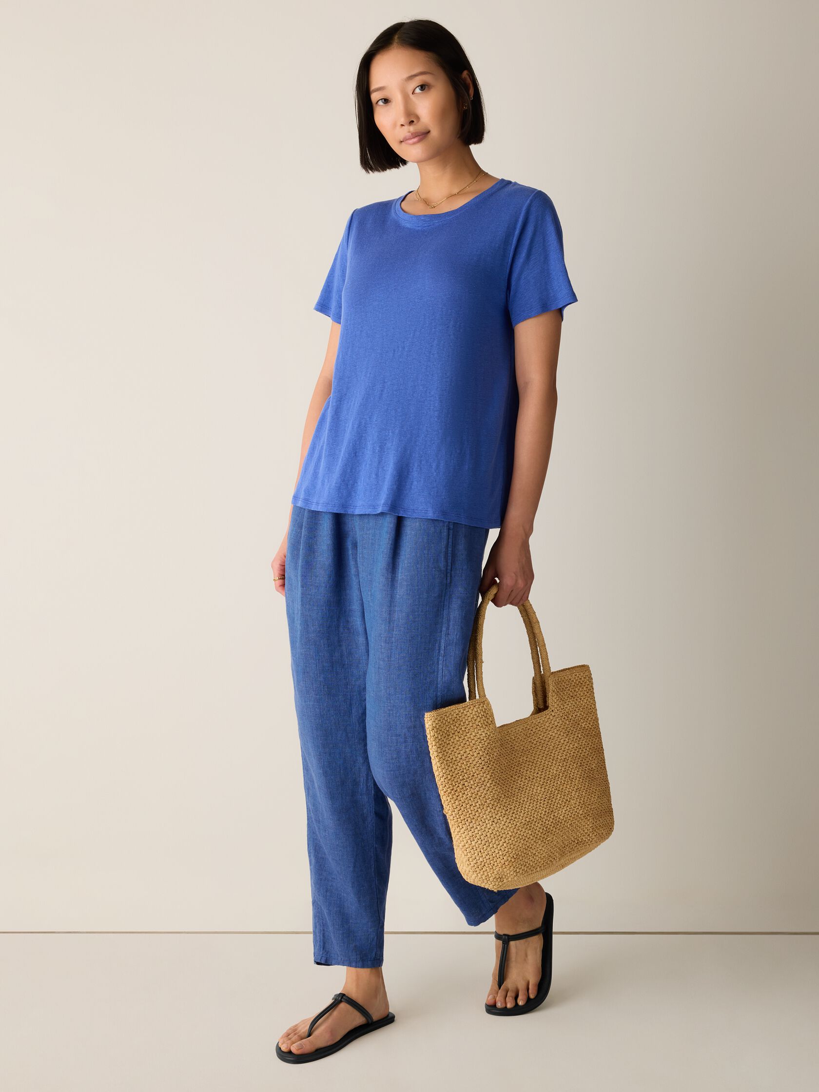 Organic Linen Jersey Crew Neck Tee