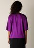 Stretch Silk Charmeuse Round Neck Top