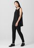 Silk Georgette Crepe Ballet Neck Long Tank
