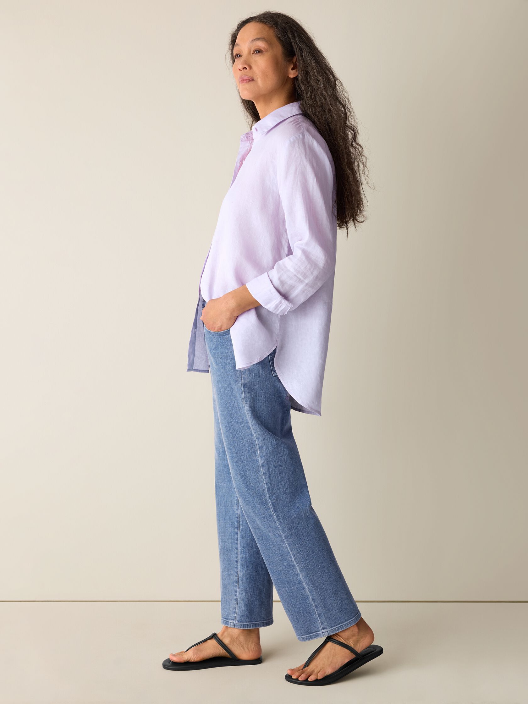 Organic Handkerchief Linen Classic Collar Shirt