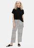Textured Crepe Grid Slouchy Cropped Pant