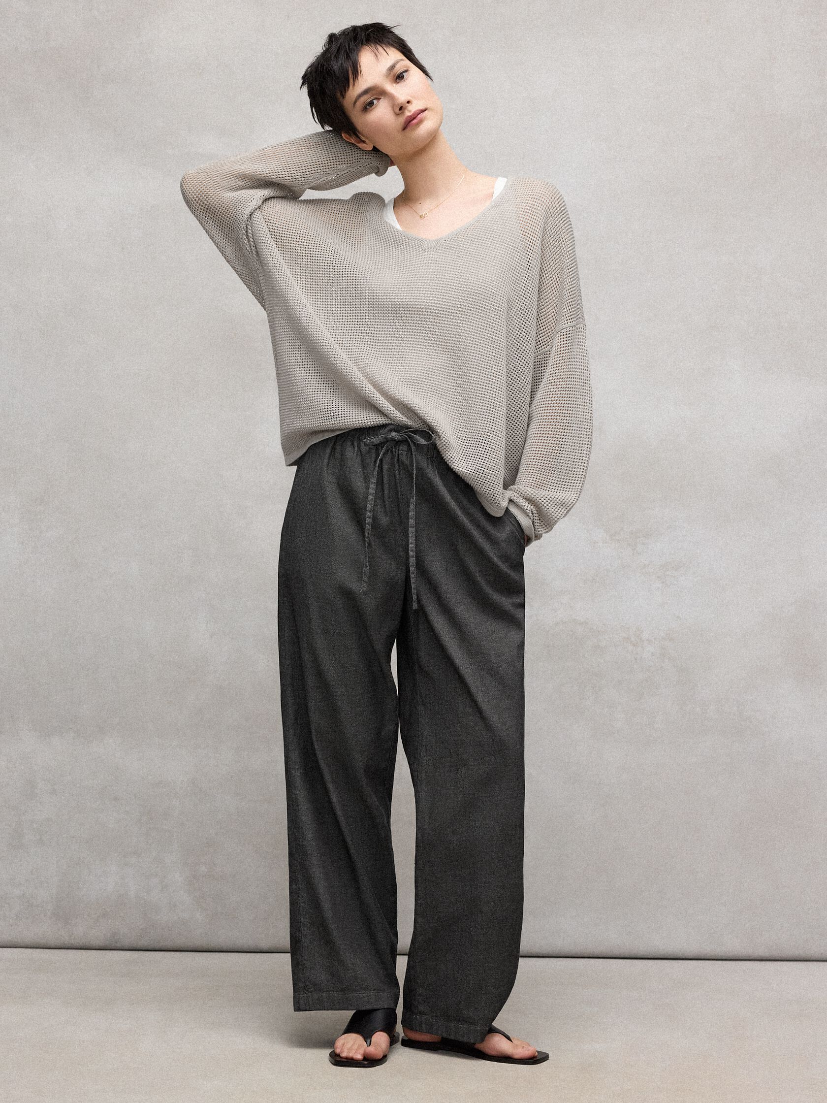 Airy Organic Cotton Twill Full-Length Straight Pant