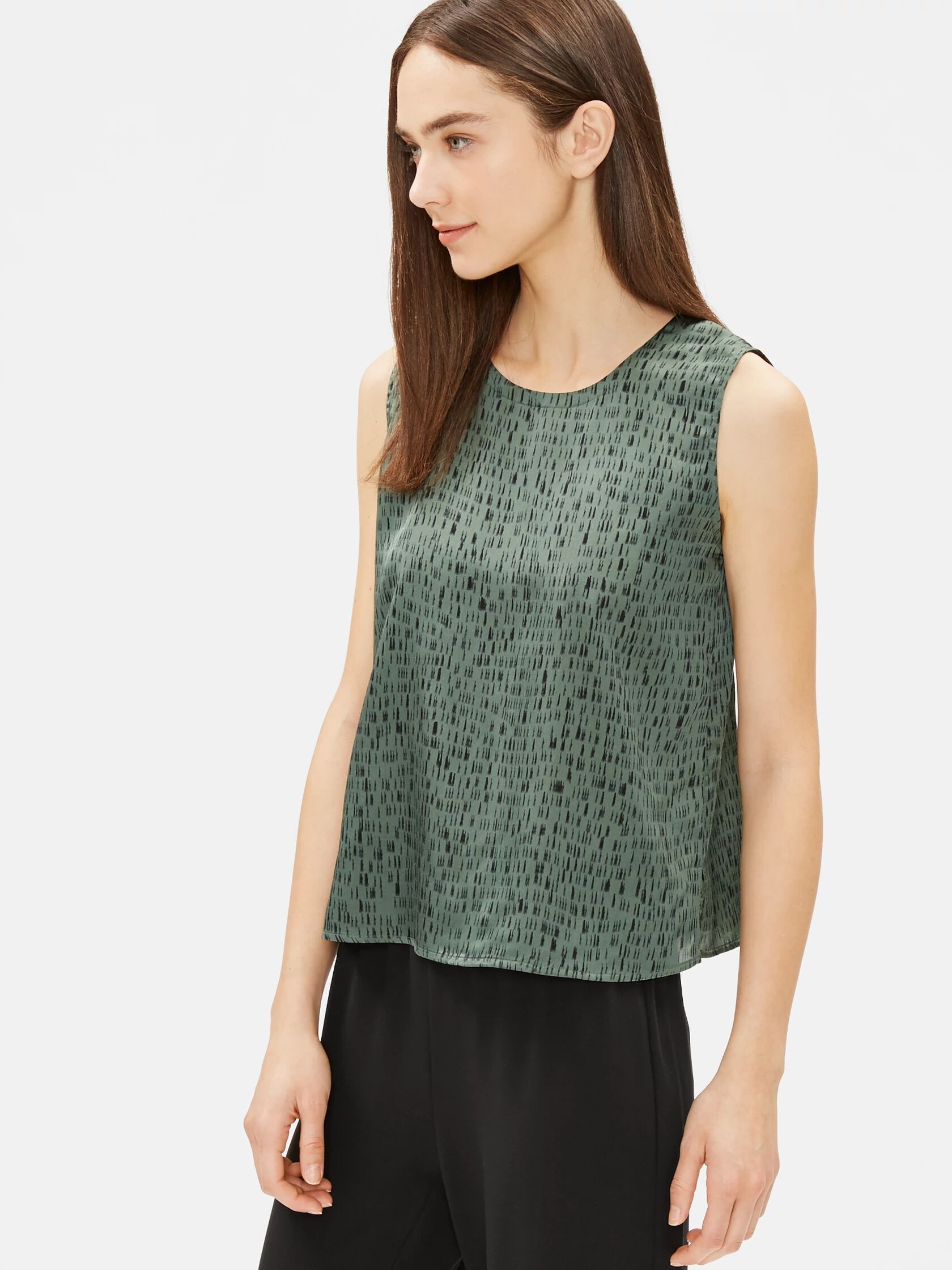 Silk Organic Cotton Dash Shell EILEEN FISHER