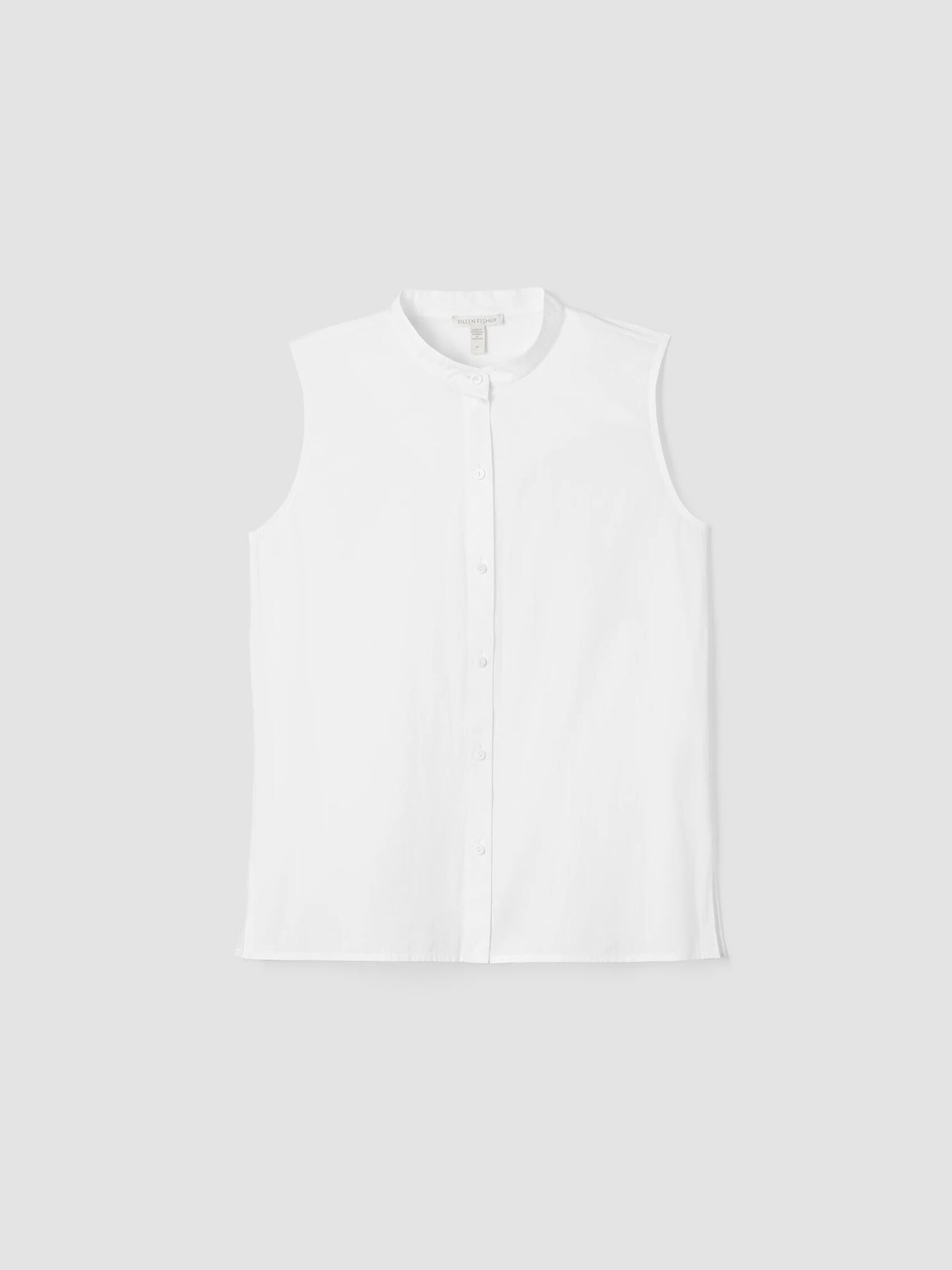 Washed Organic Cotton Poplin Sleeveless Shirt