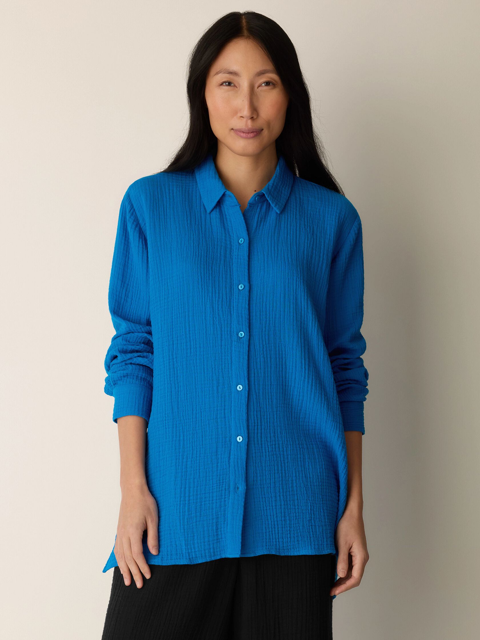 Organic Cotton Lofty Gauze Classic Collar Shirt