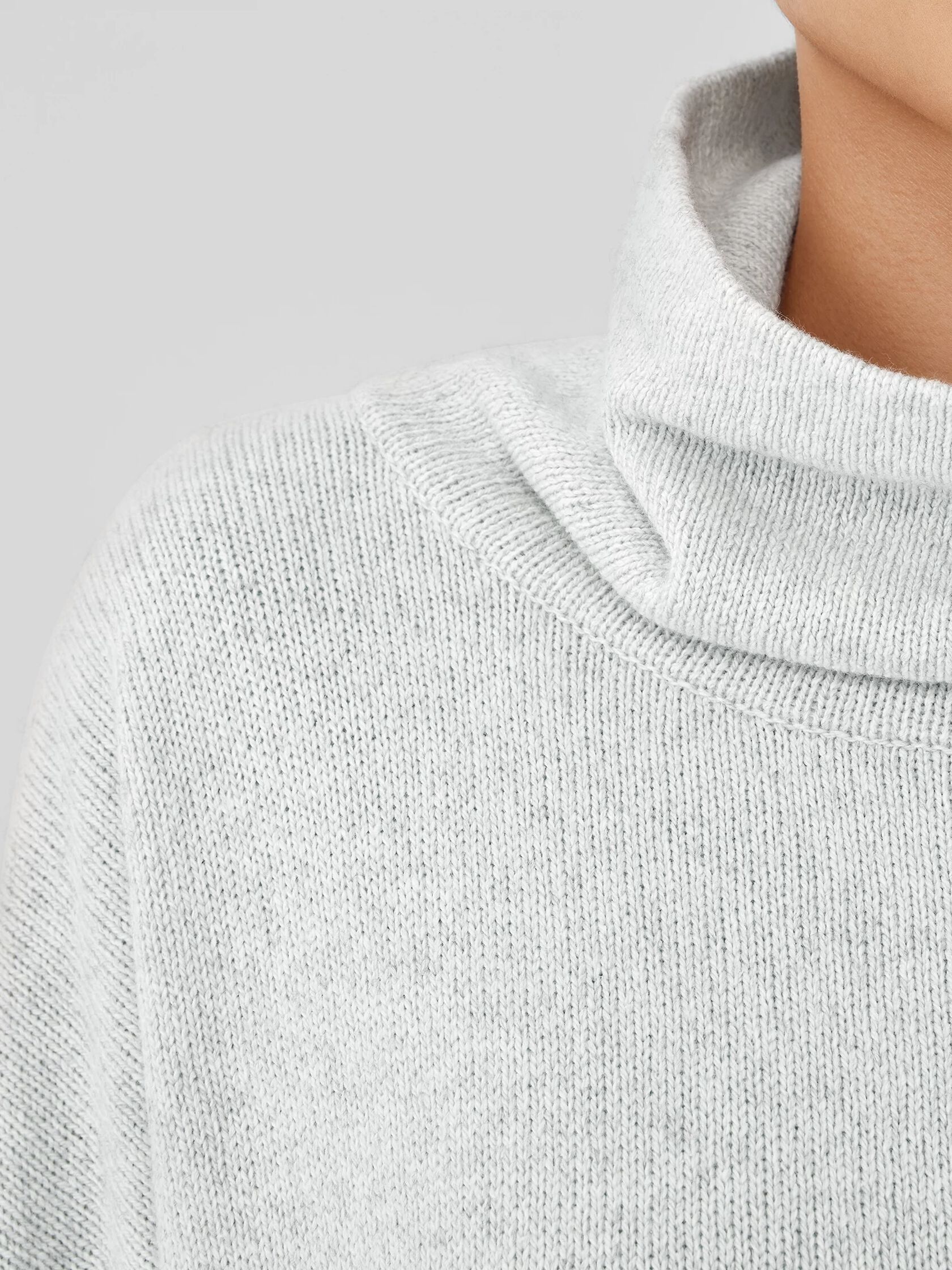 Cotton and Recycled Cashmere Turtleneck Box-Top