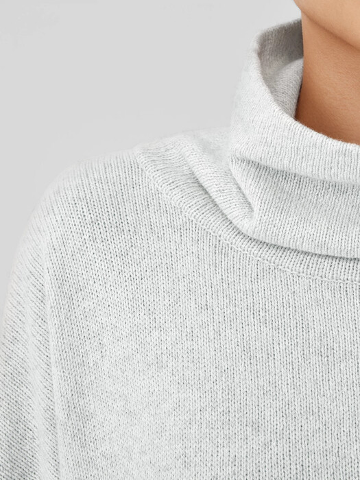 Cotton and Recycled Cashmere Turtleneck Box-Top