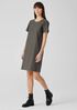 Washable Stretch Crepe Jewel Neck Dress