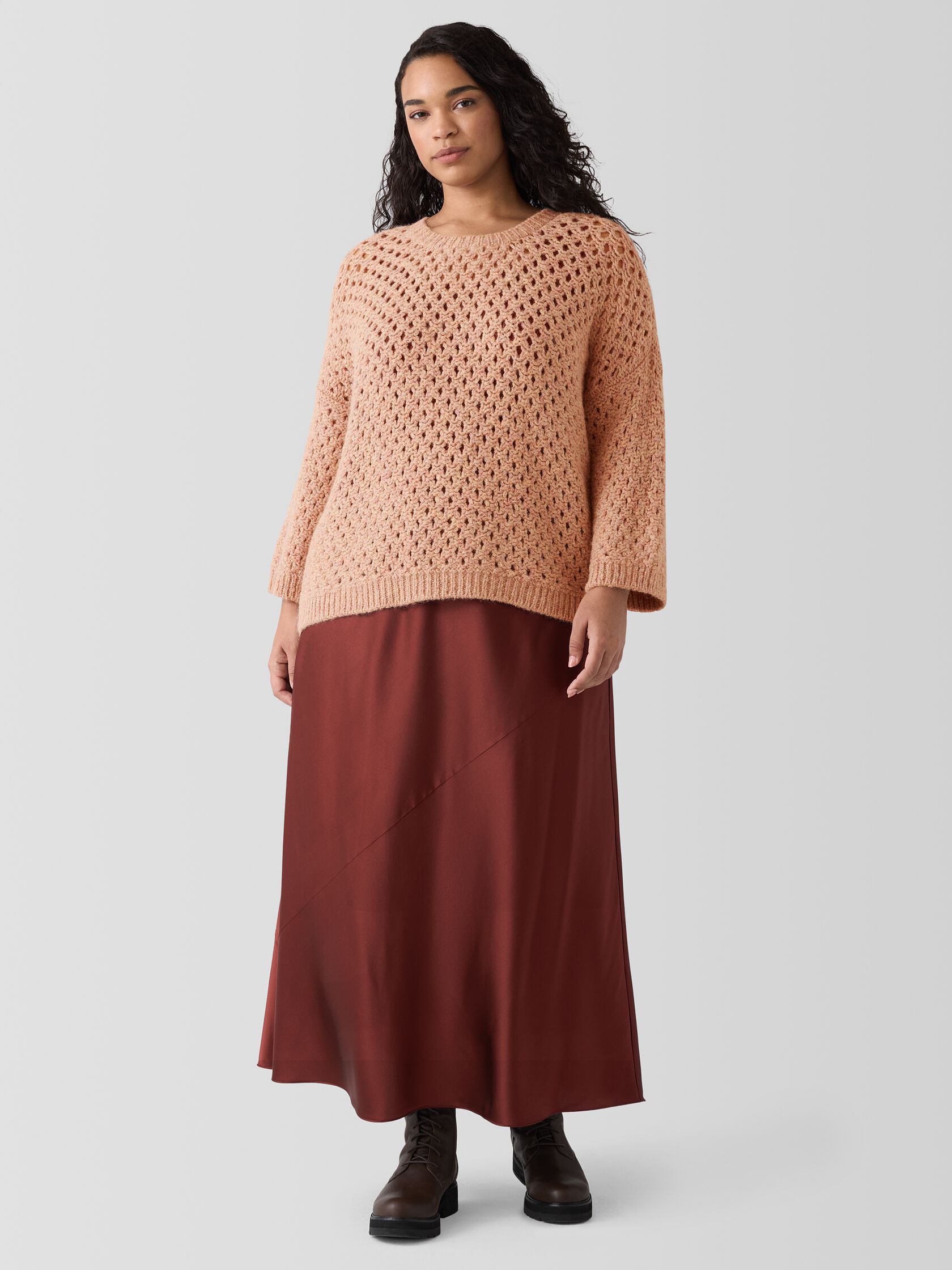 Stretch Silk Charmeuse Bias Skirt