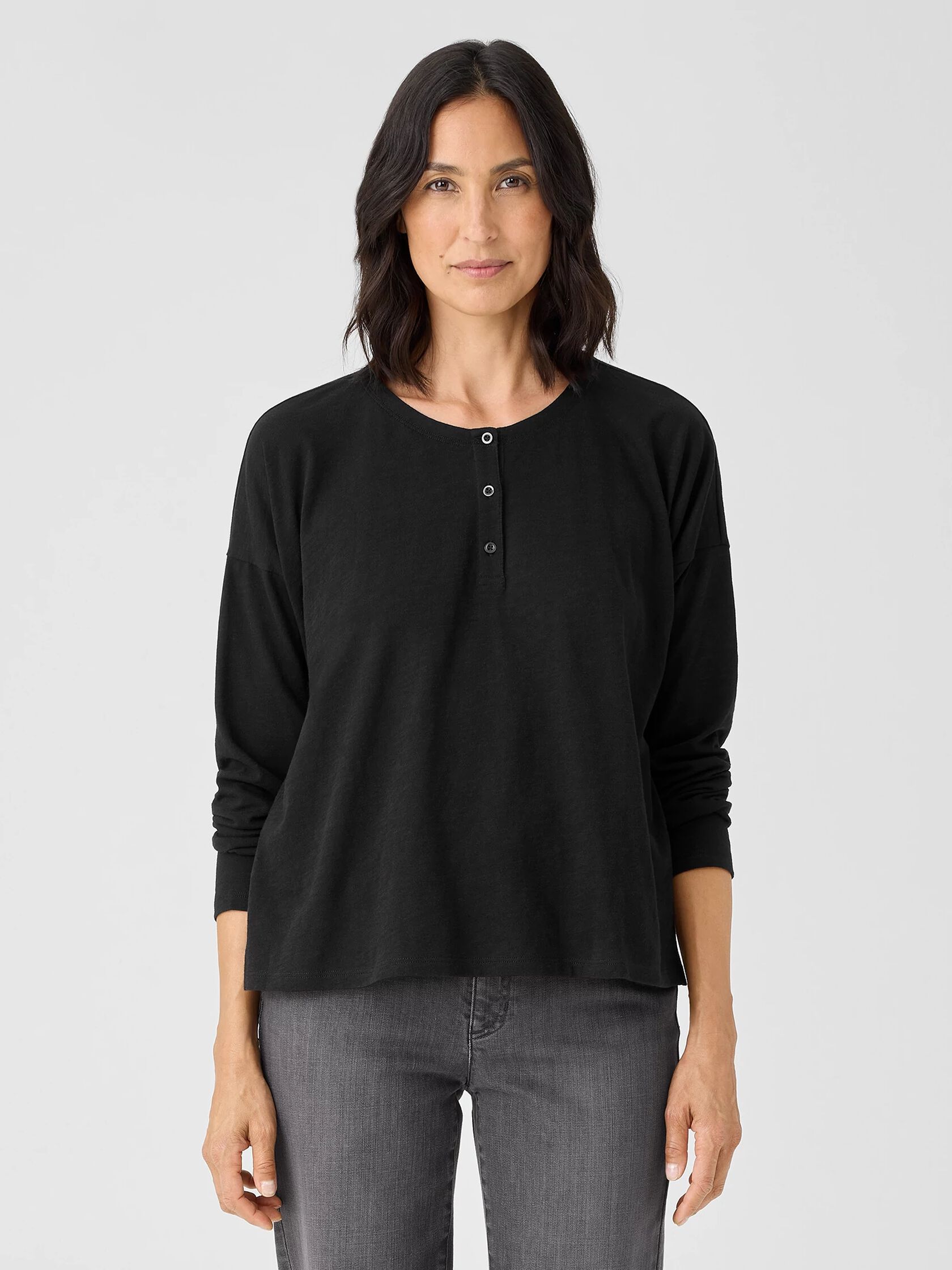 Organic Cotton Slub Henley Top