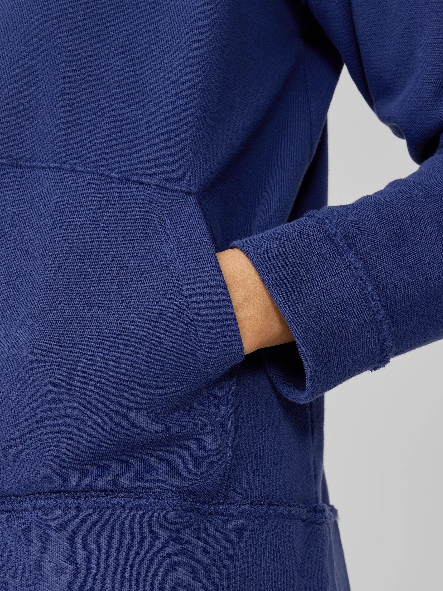 Lightweight Organic Cotton Terry Hooded Top