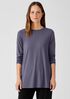 Stretch Jersey Knit Crew Neck Long Top
