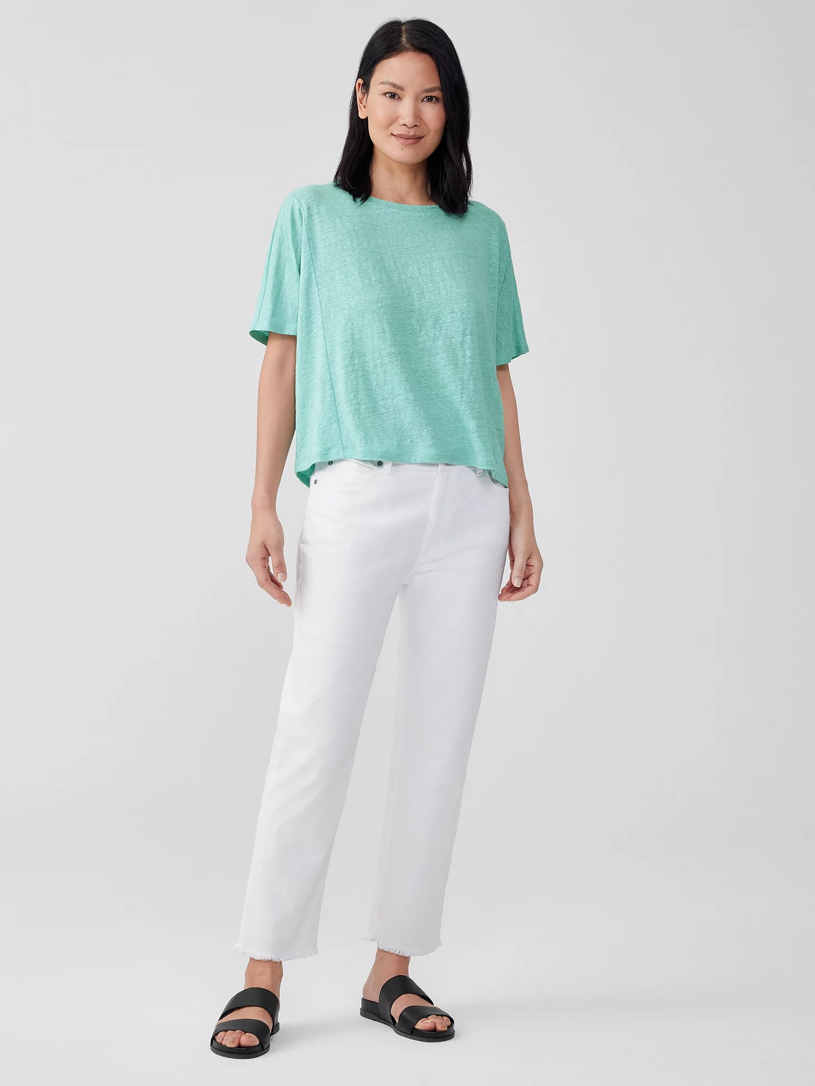 Organic Linen Jersey Round Neck Tee