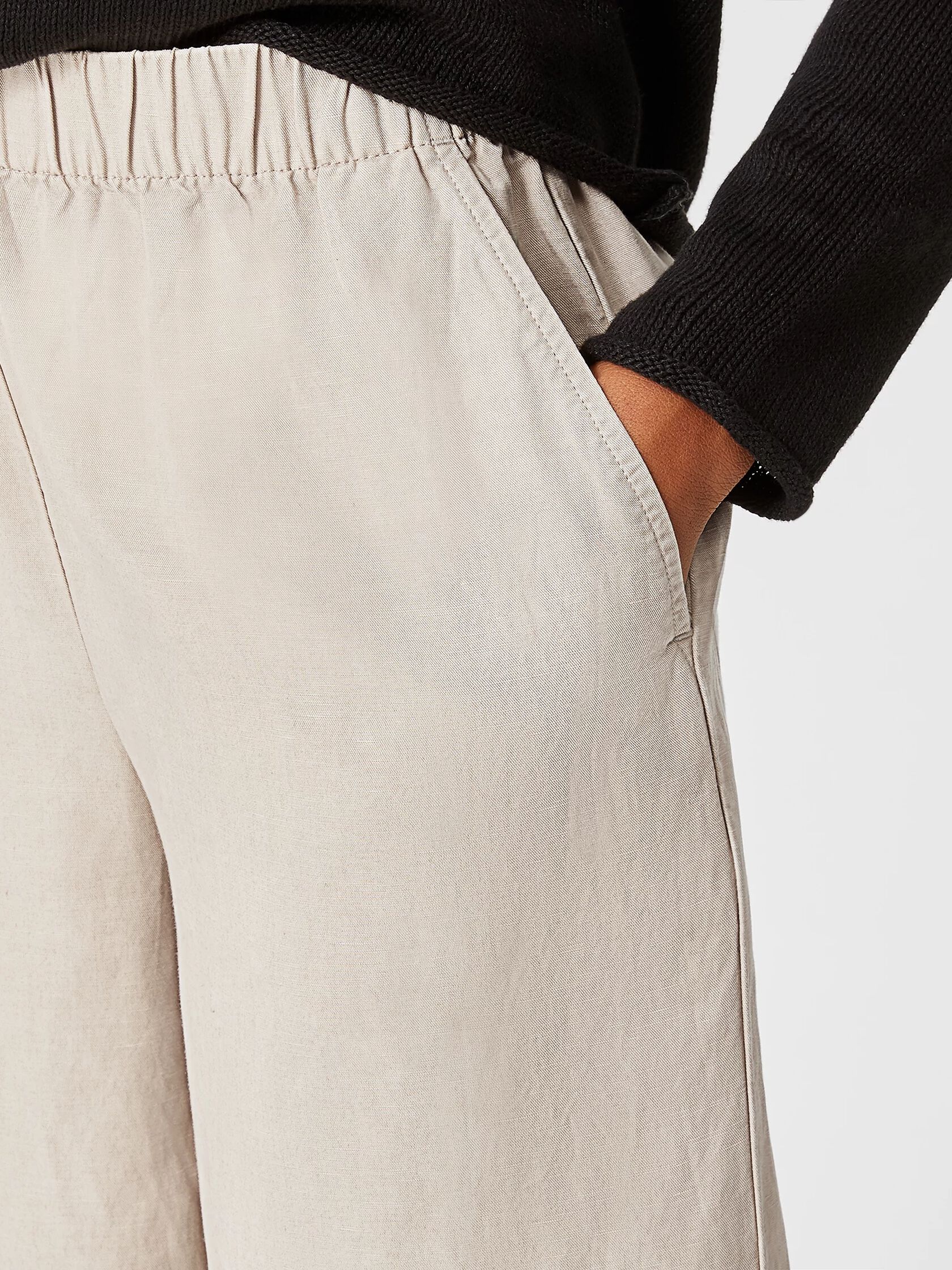 Linen Blend Wide-Leg Pant