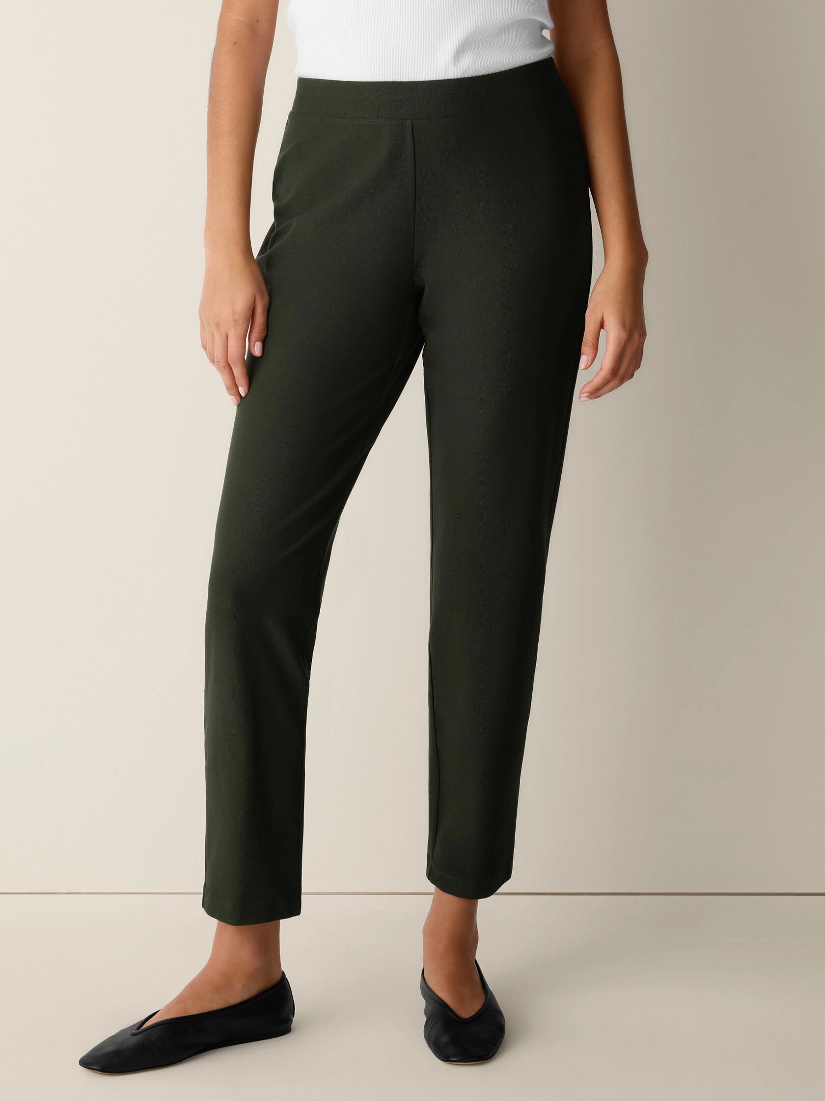 Washable Stretch Crepe Slim Pant