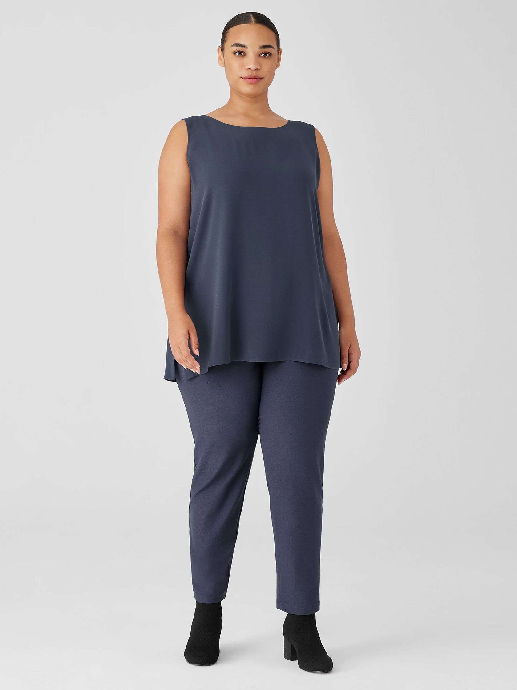 Washable Stretch Crepe Slim Pant