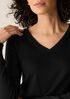 Organic Cotton Stretch Rib V-Neck Top