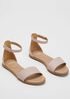 Razz Tumbled Leather Ankle-Strap Sandal