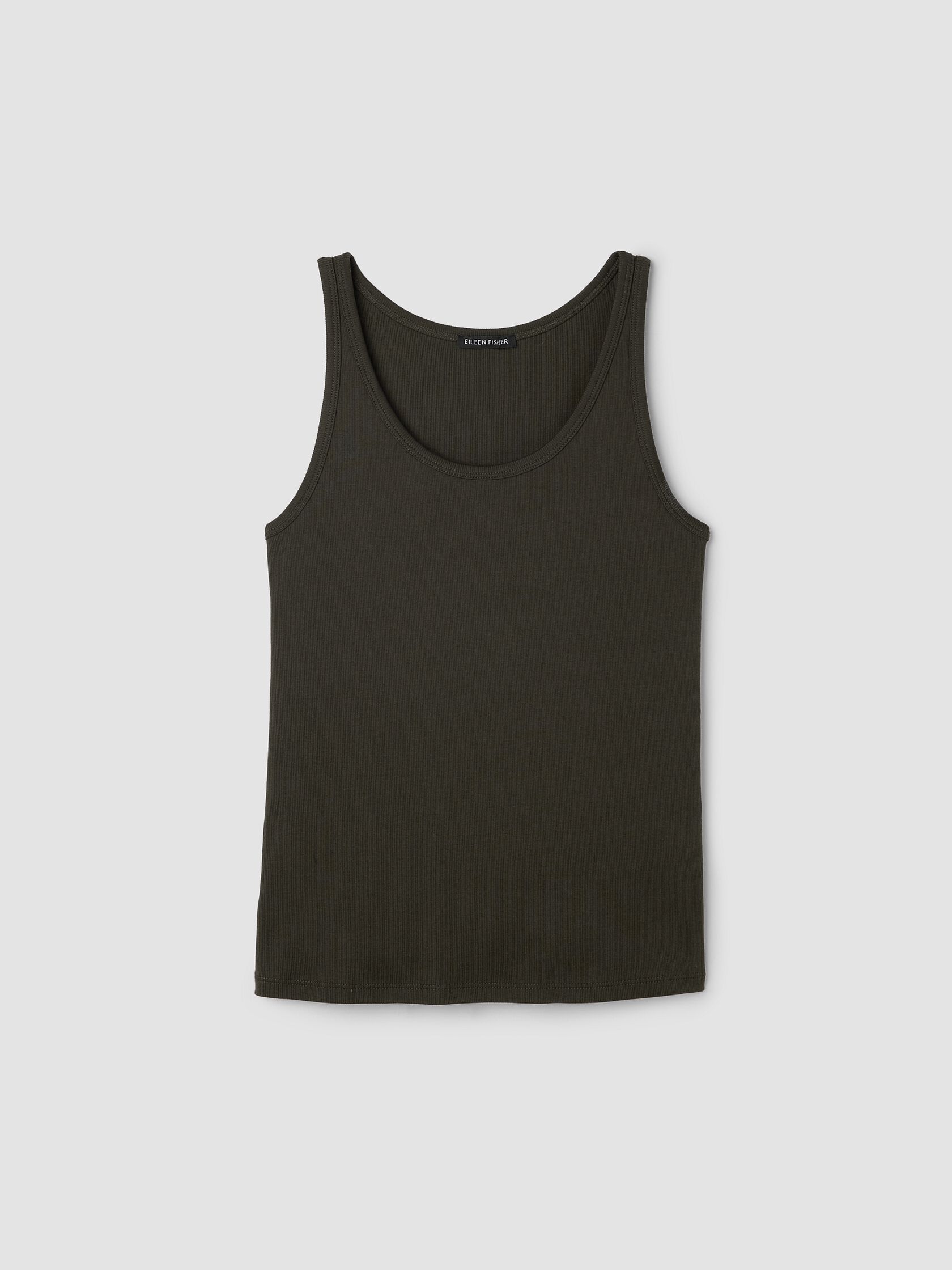 Organic Cotton Stretch Rib Scoop Neck Tank