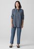 Crinkle Silk Habutai Classic Collar Shirt