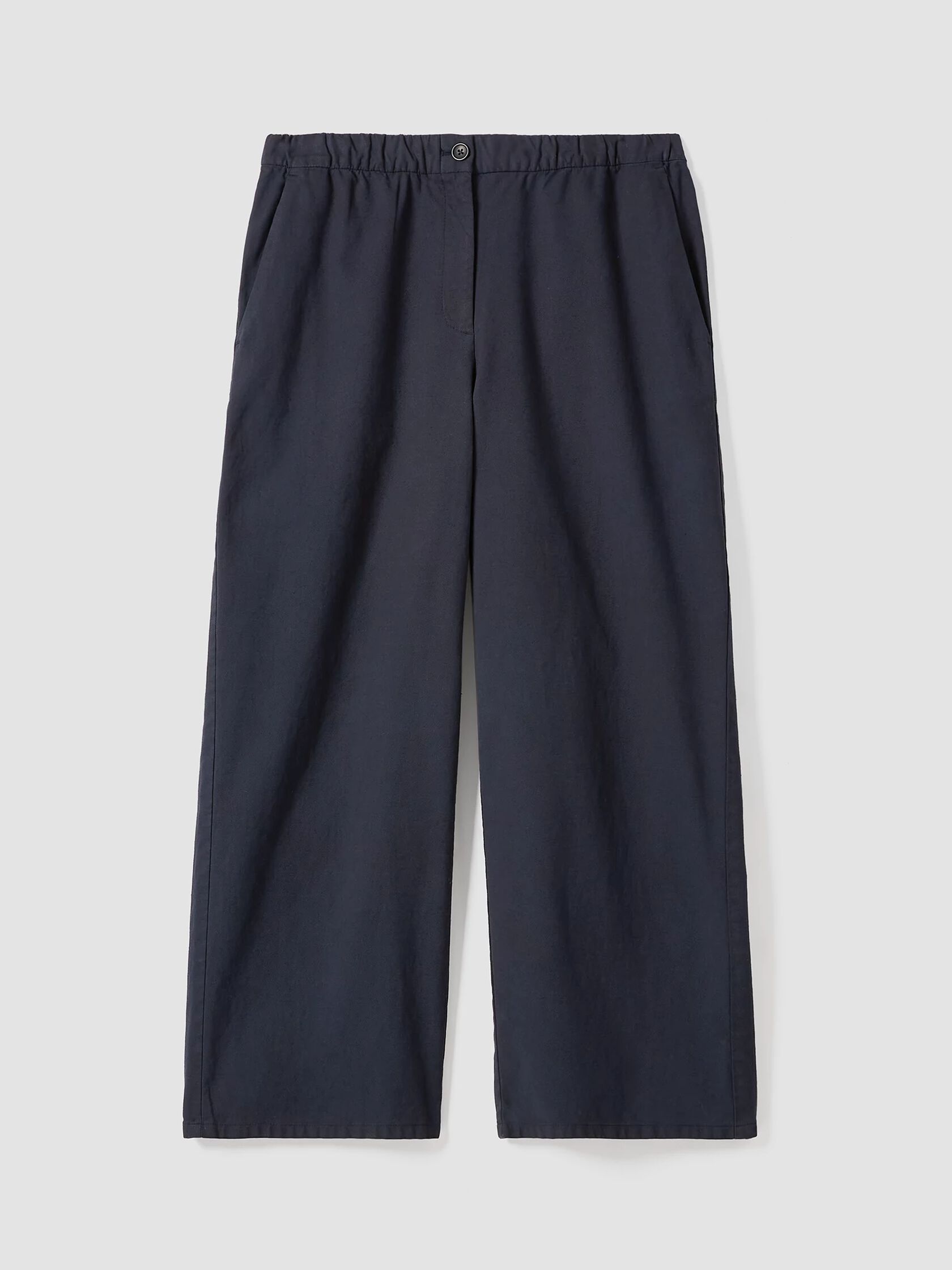 Cotton Hemp Stretch Wide-Leg Pant