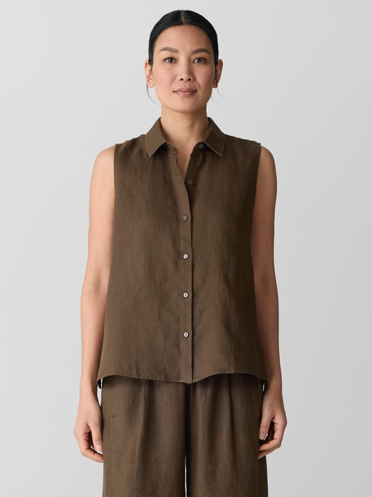 Organic Handkerchief Linen Sleeveless Shirt