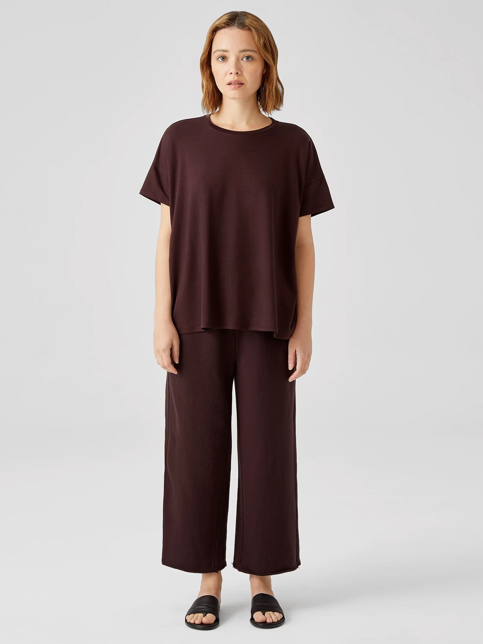 Organic Cotton French Terry Wide-Leg Pant