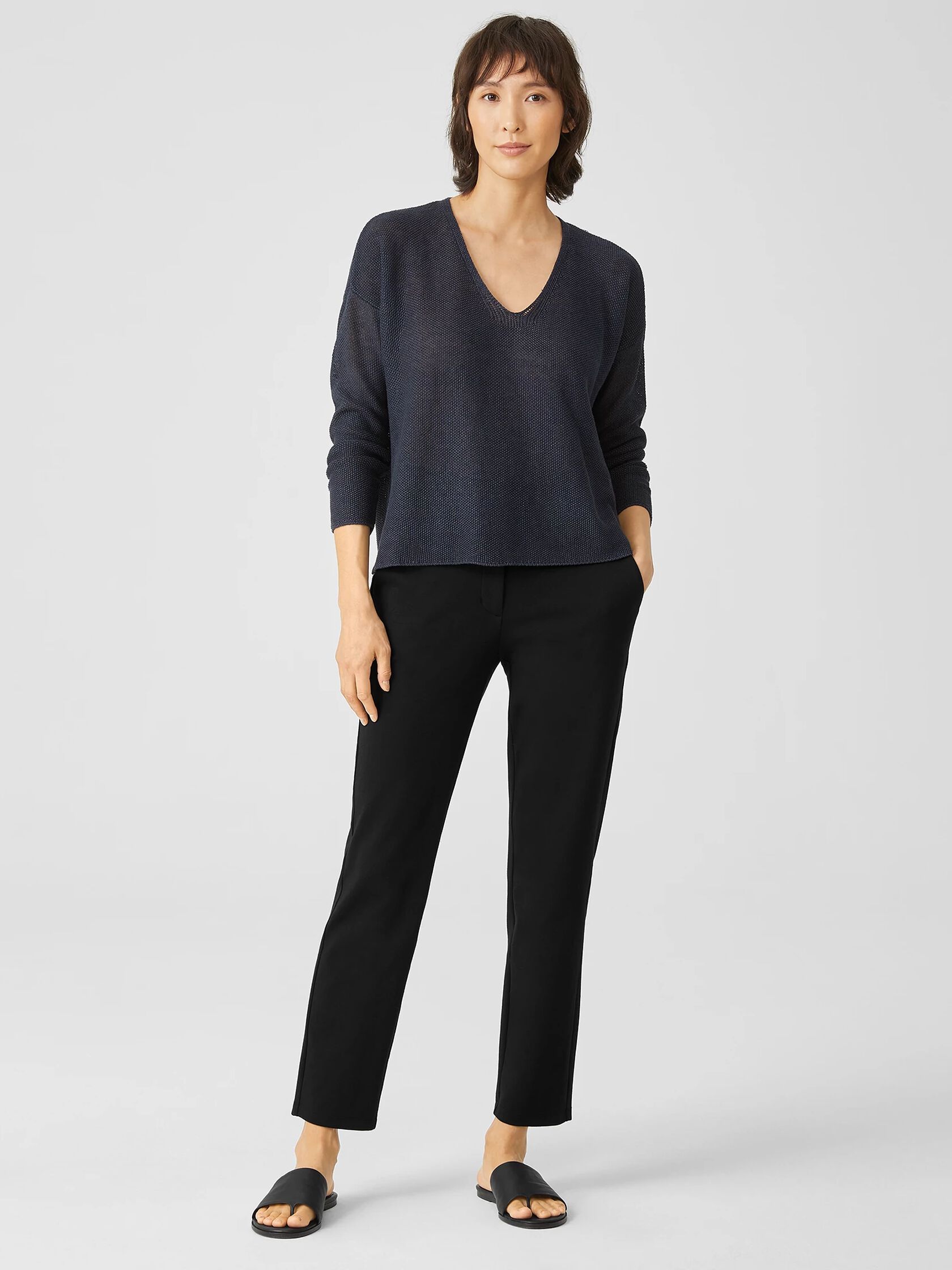 Organic Cotton Ponte Slim Pant