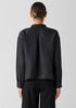 Silk Linen Box Band Collar Top