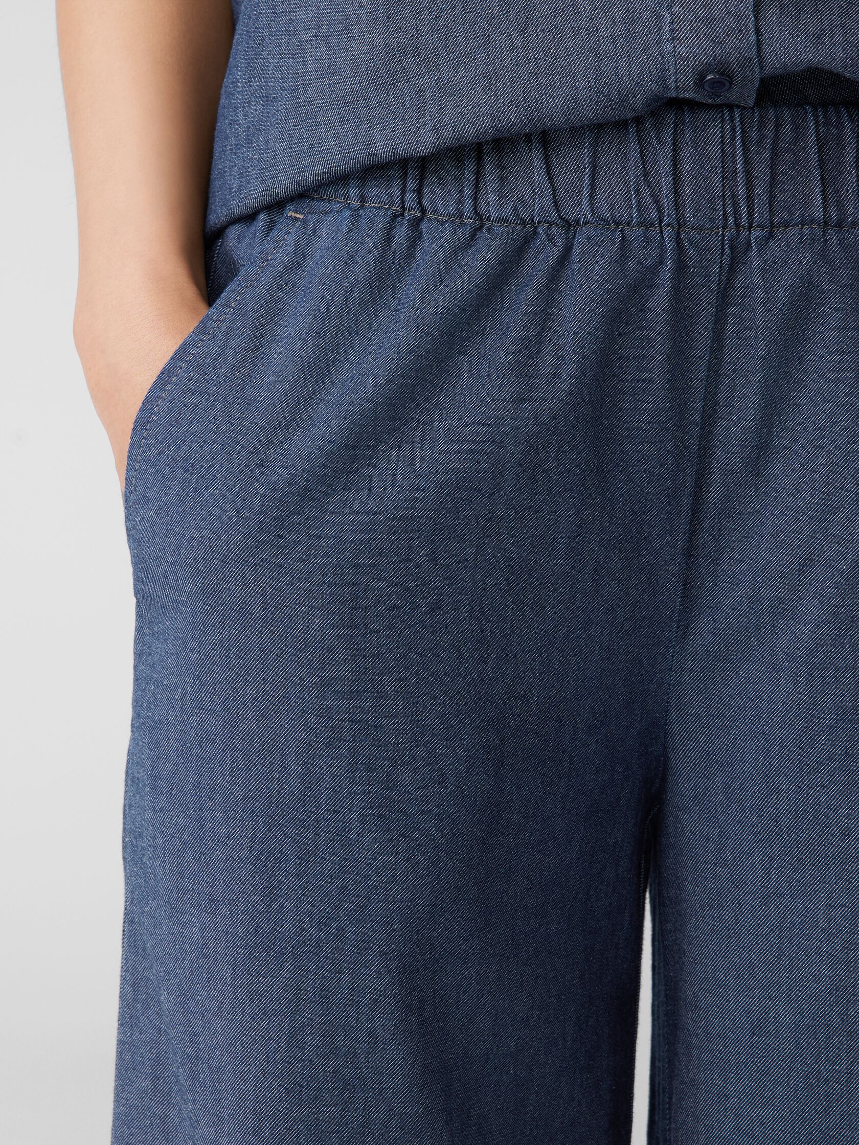 Airy Organic Cotton Twill Wide-Leg Pant
