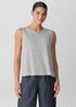 Striped Organic Linen Jersey Crew Neck Tank