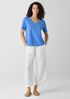 Organic Cotton Slubby Jersey V-Neck Tee