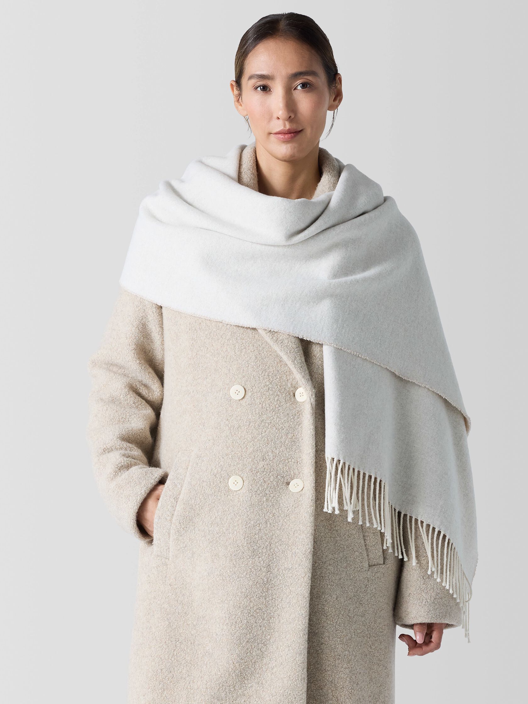 Brushed Recycled Cotton Cashmere Scarf